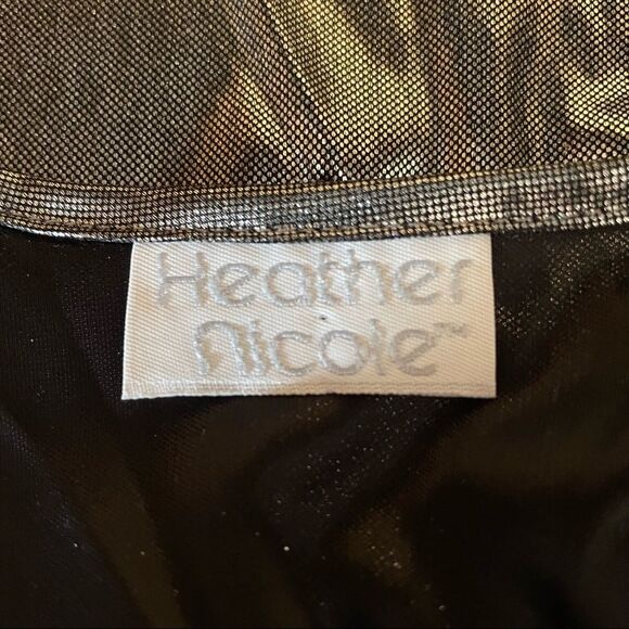 VINTAGE 90s Heather Nicole Metallic Silver Sleeveless Top Size Large - Picture 5 of 8